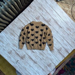 Vintage heart printed button down cardigan